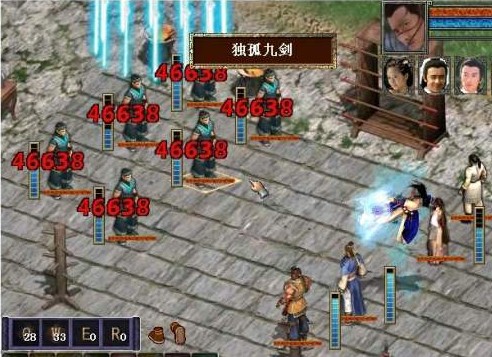 金庸群侠传3木桩战斗怎么进